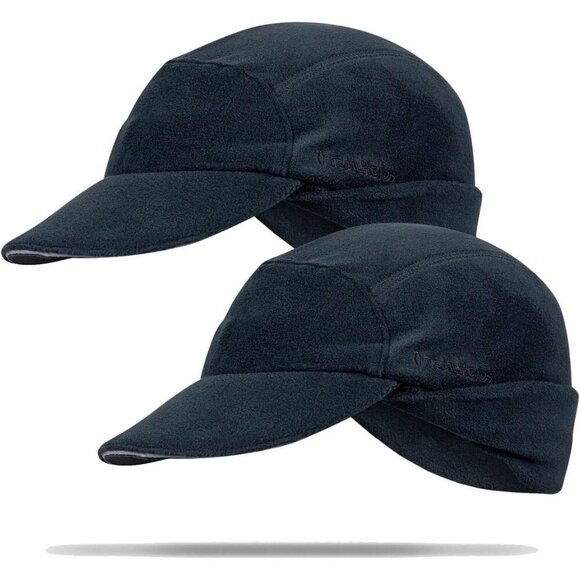 Women\'s Black 2-pack Trailblazer Reflective Fleece Ponytail Hole Winter Hats main image 4
